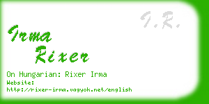 irma rixer business card